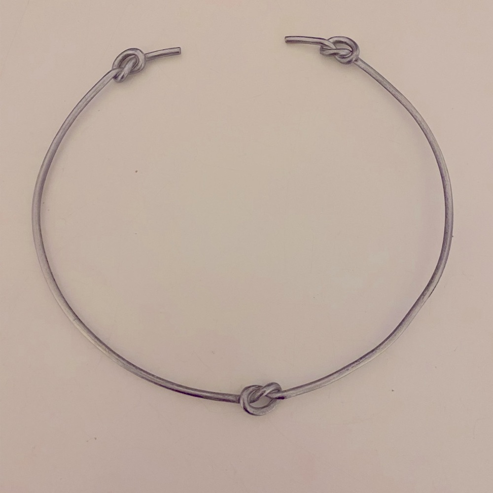 Pewter choker with three knots